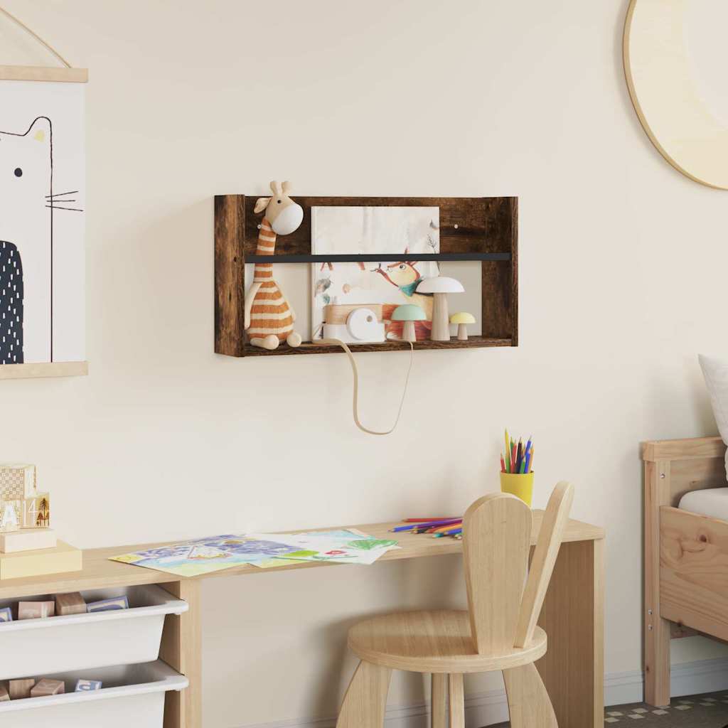 Regal za revije Dimljeni oreh 60 x 12 x 30 cm Konstruiran les - slika 4