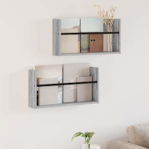 Regál na časopisy s policí 2 pcs Šedá Sonoma 60 x 12 x 30 cm - obrázek 1