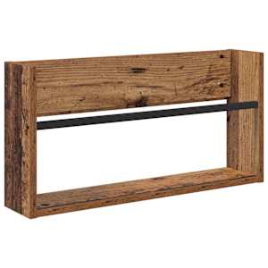 Regál na časopisy s policí 2 pcs Staré dřevo 60 x 12 x 30 cm - obrázek 5