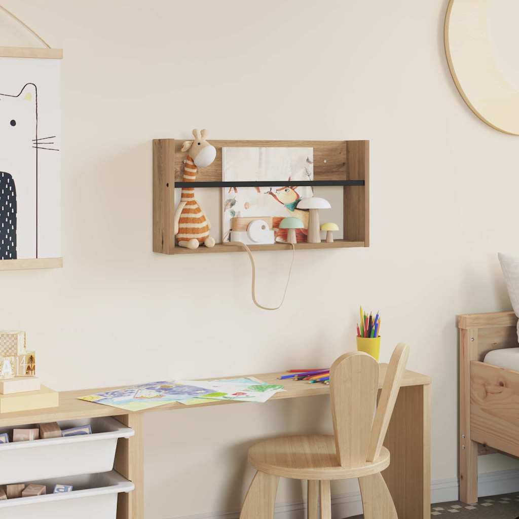 Raft pentru reviste cu raft Stejar Artizanal 60 x 12 x 30 cm [3]