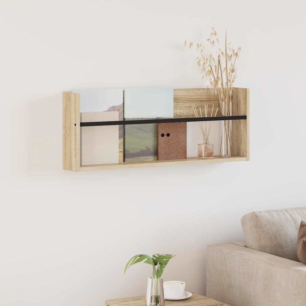 Dulapuri & depozitare - Raft pentru reviste Stejar Sonoma 80 x 12 x 30 cm Lemn compozit