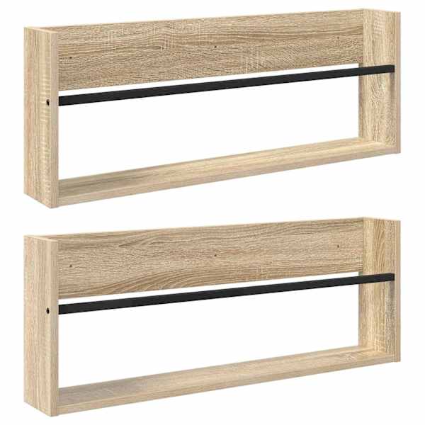 vidaXL Ajakirja riiul 2 tk Sonoma tamm 80 x 12 x 30 cm Tehispuit