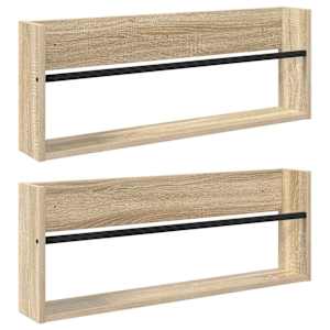 Regál na časopisy s policí 2 pcs Sonoma dub 80 x 12 x 30 cm - obrázek 2