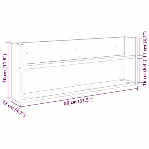 Regál na časopisy s policí 2 pcs Sonoma dub 80 x 12 x 30 cm - obrázek 11