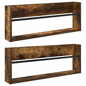 Regál na časopisy s policí 2 pcs Kouřový dub 80 x 12 x 30 cm - obrázek 2
