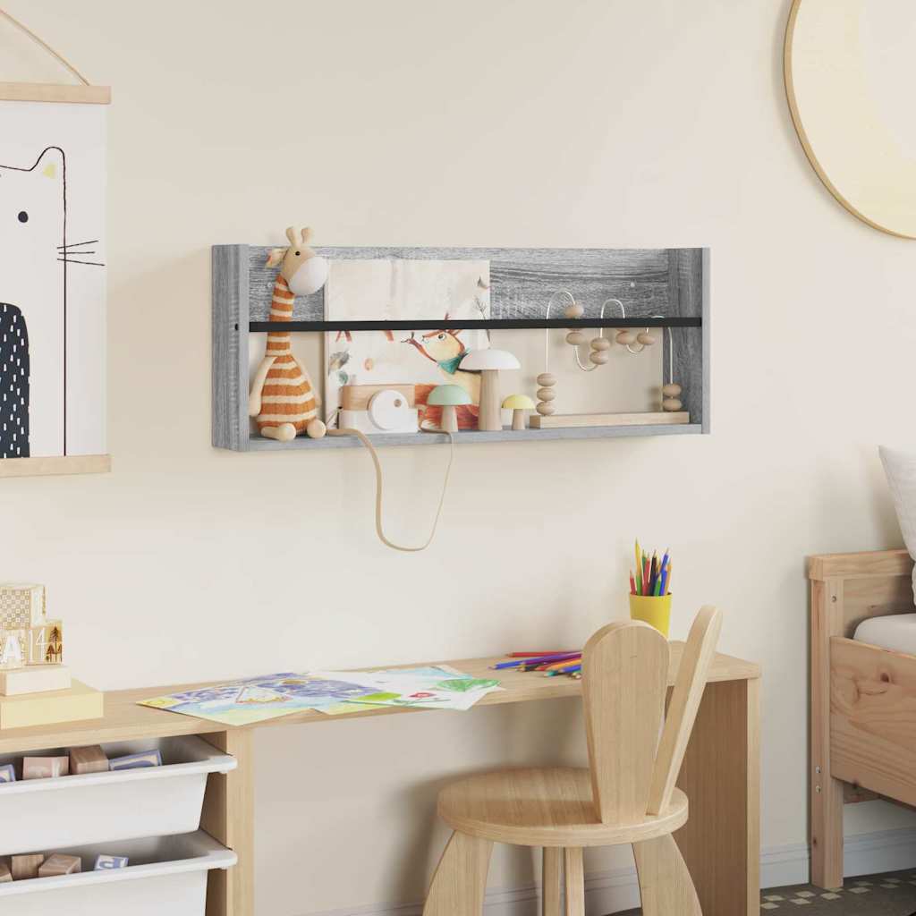 Raft pentru reviste Gri Sonoma 80 x 12 x 30 cm Lemn compozit [3]