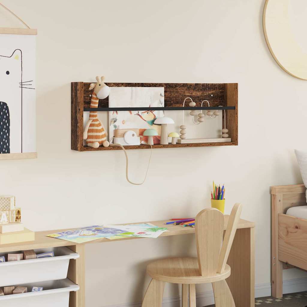 Raft pentru reviste Lemn vechi 80 x 12 x 30 cm Lemn compozit [3]