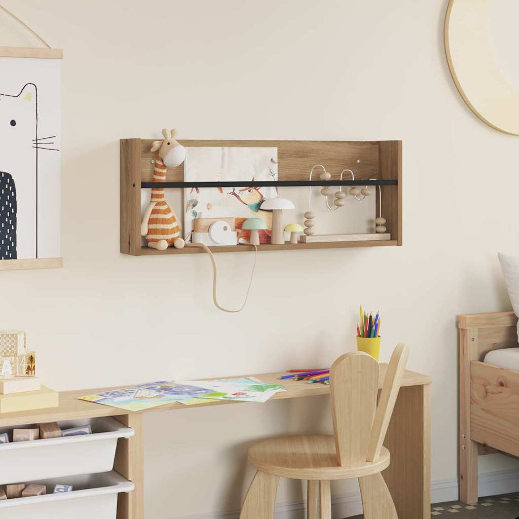 Raft pentru reviste cu raft Stejar Artizanal 80 x 12 x 30 cm [3]