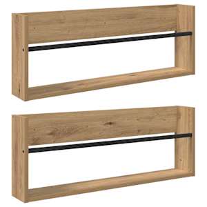 Regál na časopisy s policí 2 ks Artisanový dub 80 x 12 x 30 cm - obrázek 2