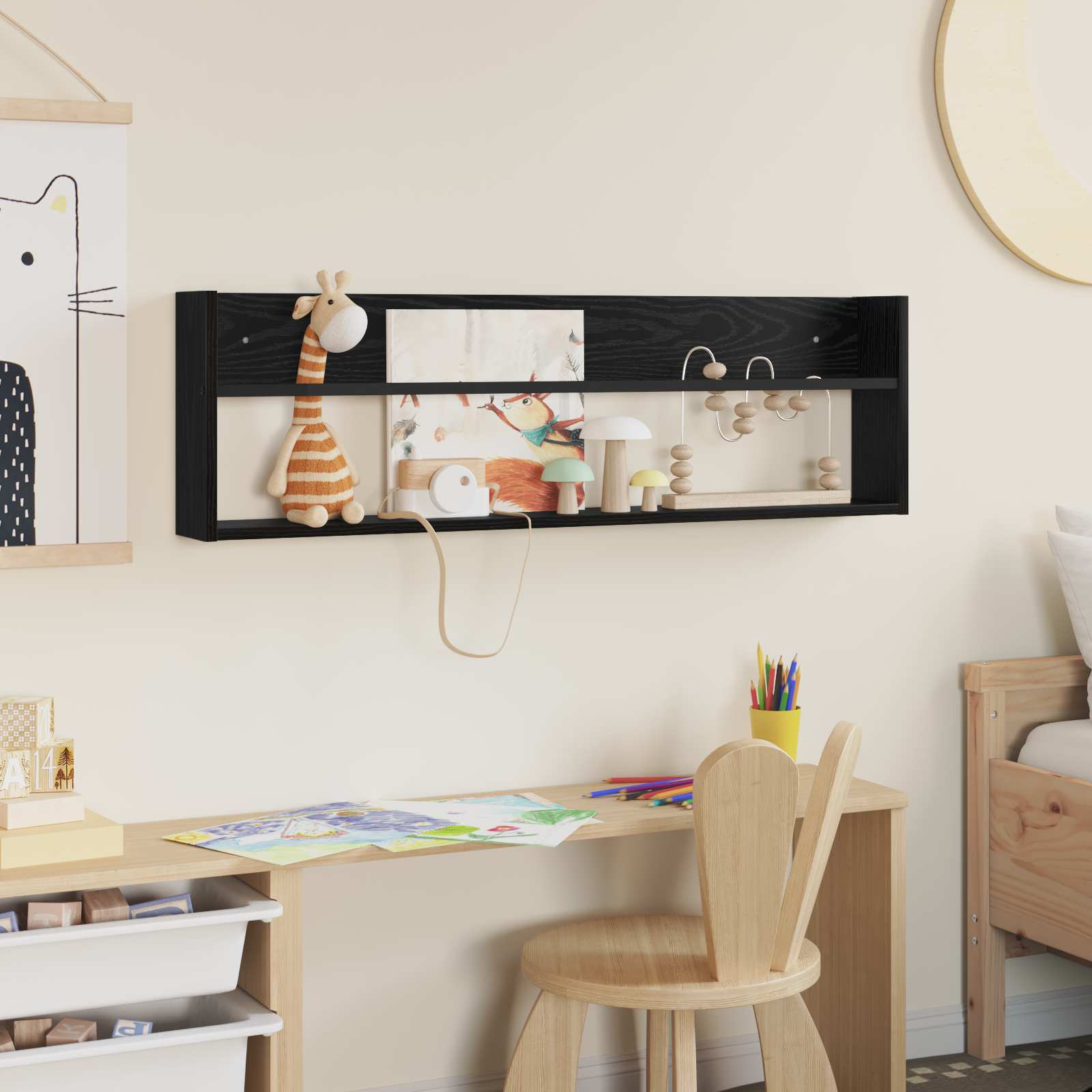 Raft pentru reviste Stejar Negru 100 x 12 x 30 cm Lemn compozit [3]