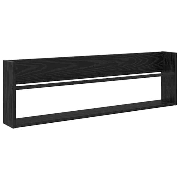 vidaXL Ajakirja riiul riiuliga Must tamm 100 x 12 x 30 cm Tehispuit