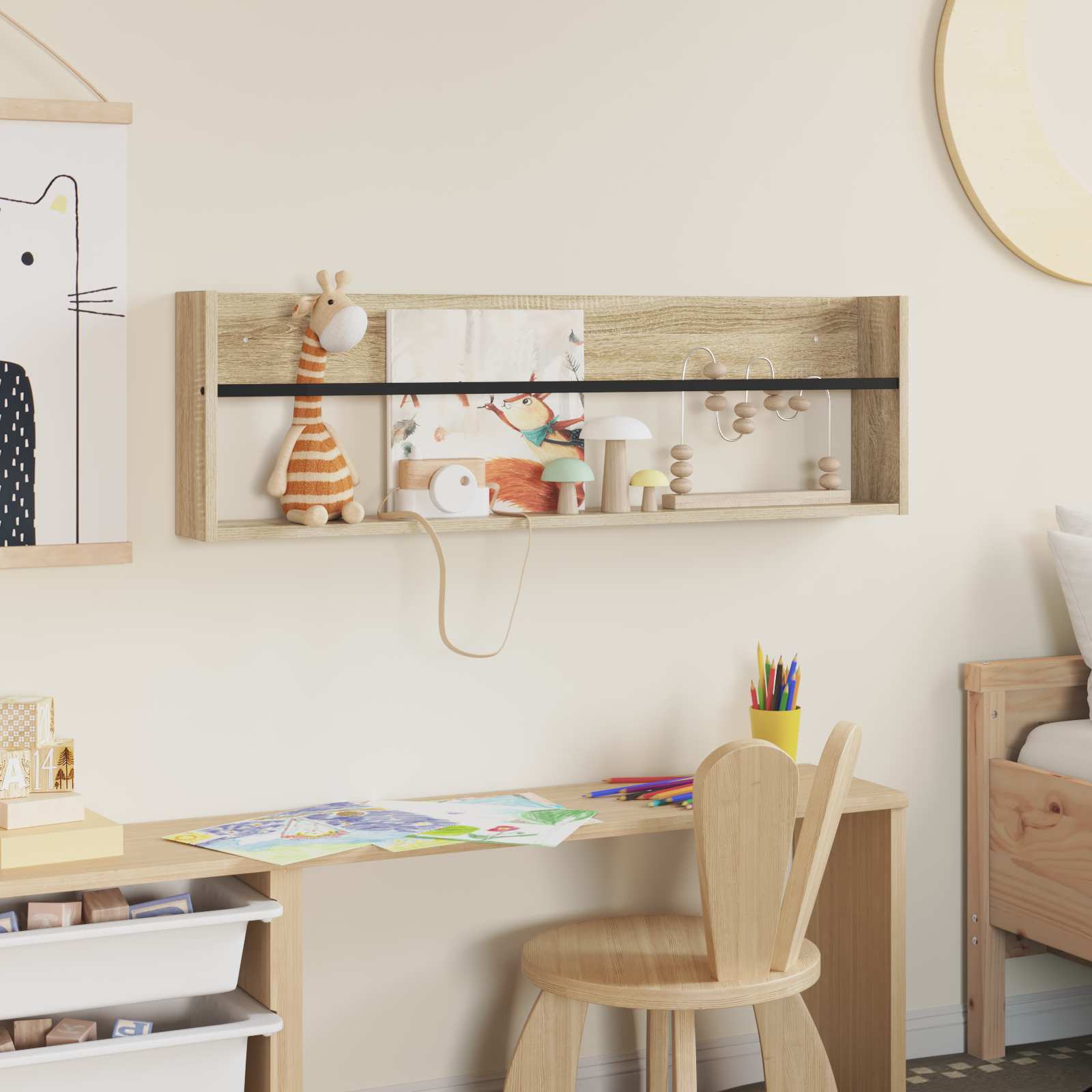 Raft pentru reviste cu raft Stejar Sonoma 100 x 12 x 30 cm [3]