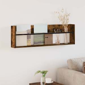 Regal za revije Dimljeni oreh 100 x 12 x 30 cm Konstruiran les