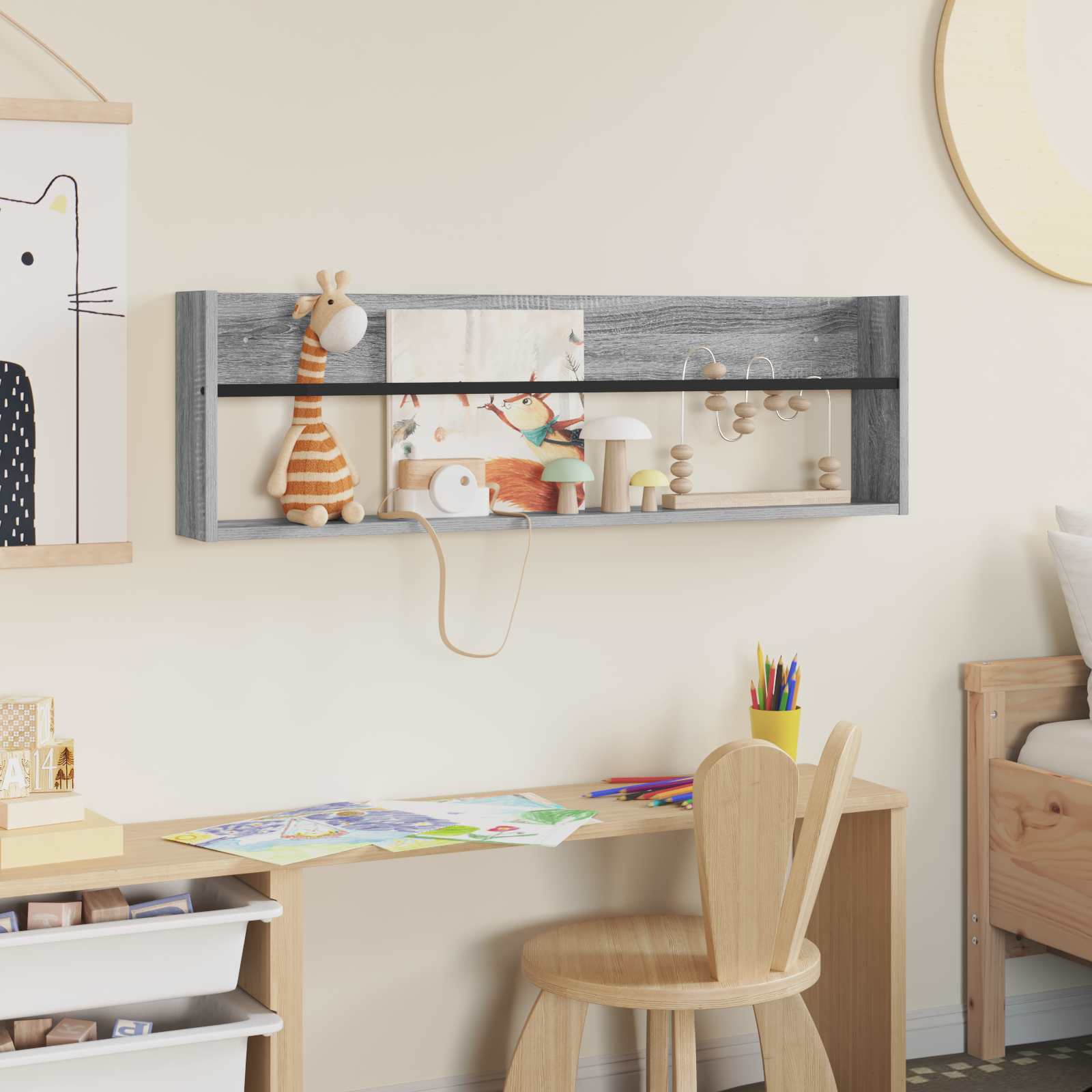 Raft pentru reviste Gri Sonoma 100 x 12 x 30 cm Lemn compozit [3]