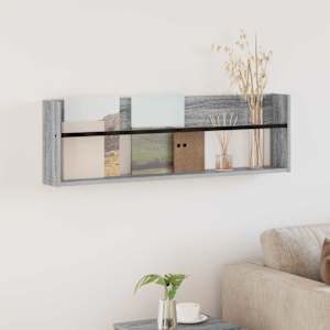 Regal za revije Siva Sonoma 100 x 12 x 30 cm Konstruiran les
