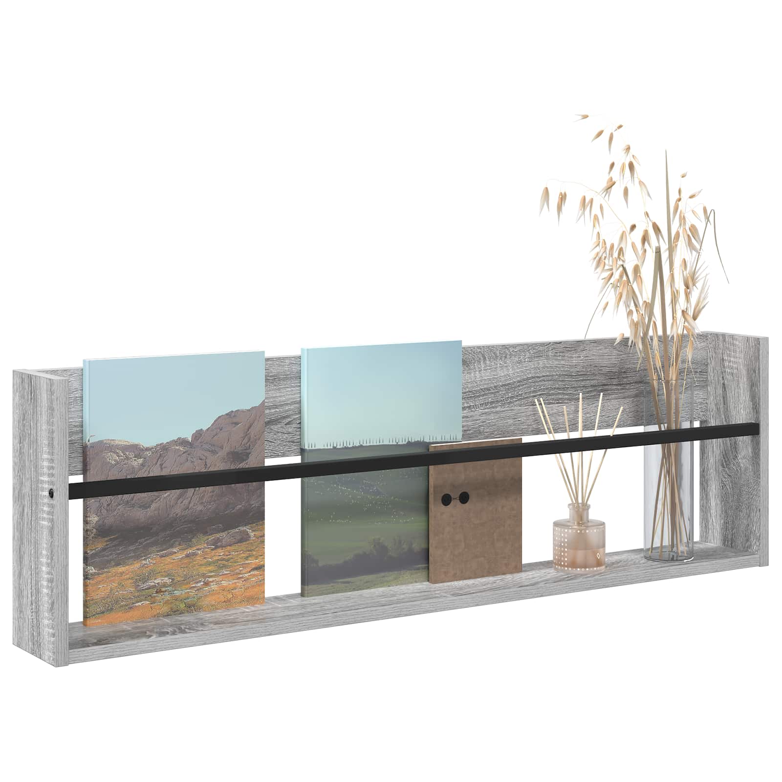 Raft pentru reviste Gri Sonoma 100 x 12 x 30 cm Lemn compozit [2]