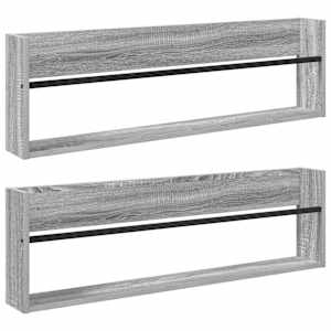 Regál na časopisy s policí 2 pcs Šedá Sonoma 100 x 12 x 30 cm - obrázek 2