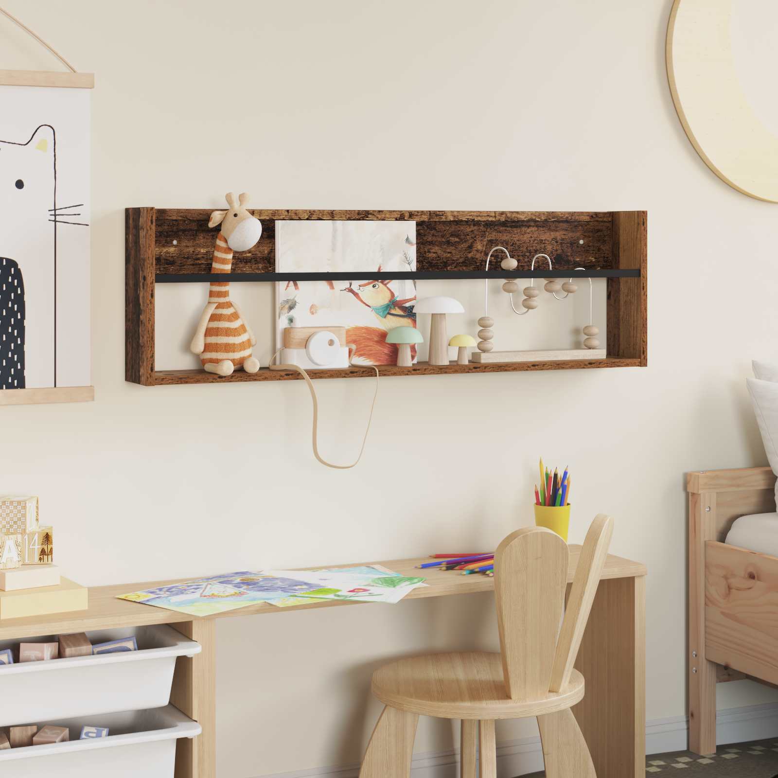 Raft pentru reviste Lemn vechi 100 x 12 x 30 cm Lemn compozit [3]