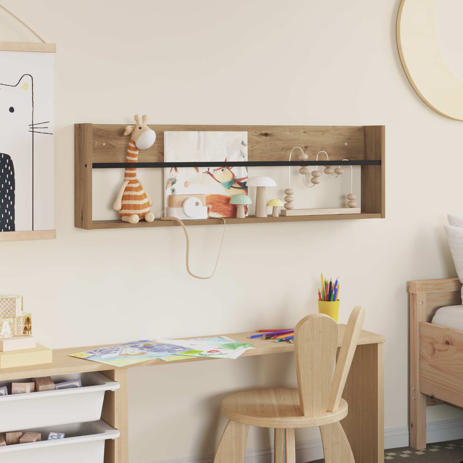 Raft pentru reviste cu raft Stejar Artizanal 100 x 12 x 30 cm [3]