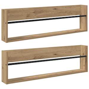 Regál na časopisy s policí 2 ks Artisanový dub 100 x 12 x 30 cm - obrázek 2