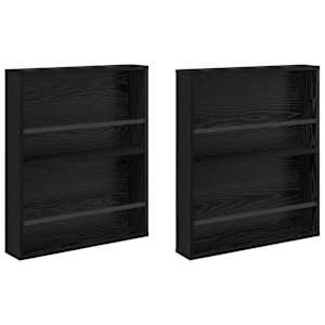 Regál na časopisy s policí 2 pcs Černý dub 60 x 12 x 70 cm - obrázek 2