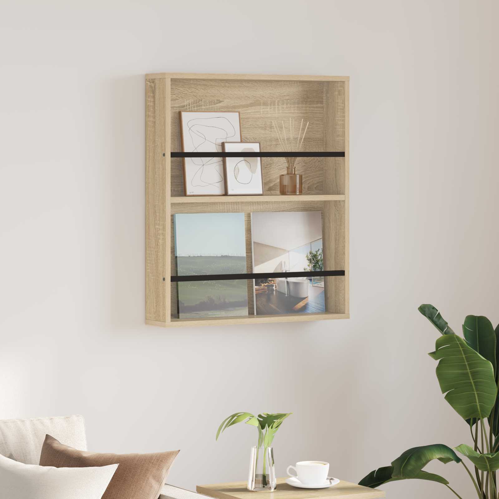 vidaXL Magazinregal Sonoma-Eiche 60 x 12 x 70 cm Holzwerkstoff