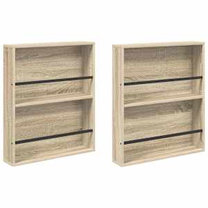 Regál na časopisy s policí 2 pcs Sonoma dub 60 x 12 x 70 cm - obrázek 2