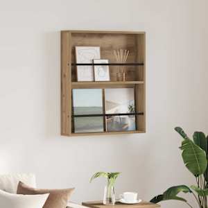 Regal za revije Umetni hrast 60 x 12 x 70 cm Konstruiran les
