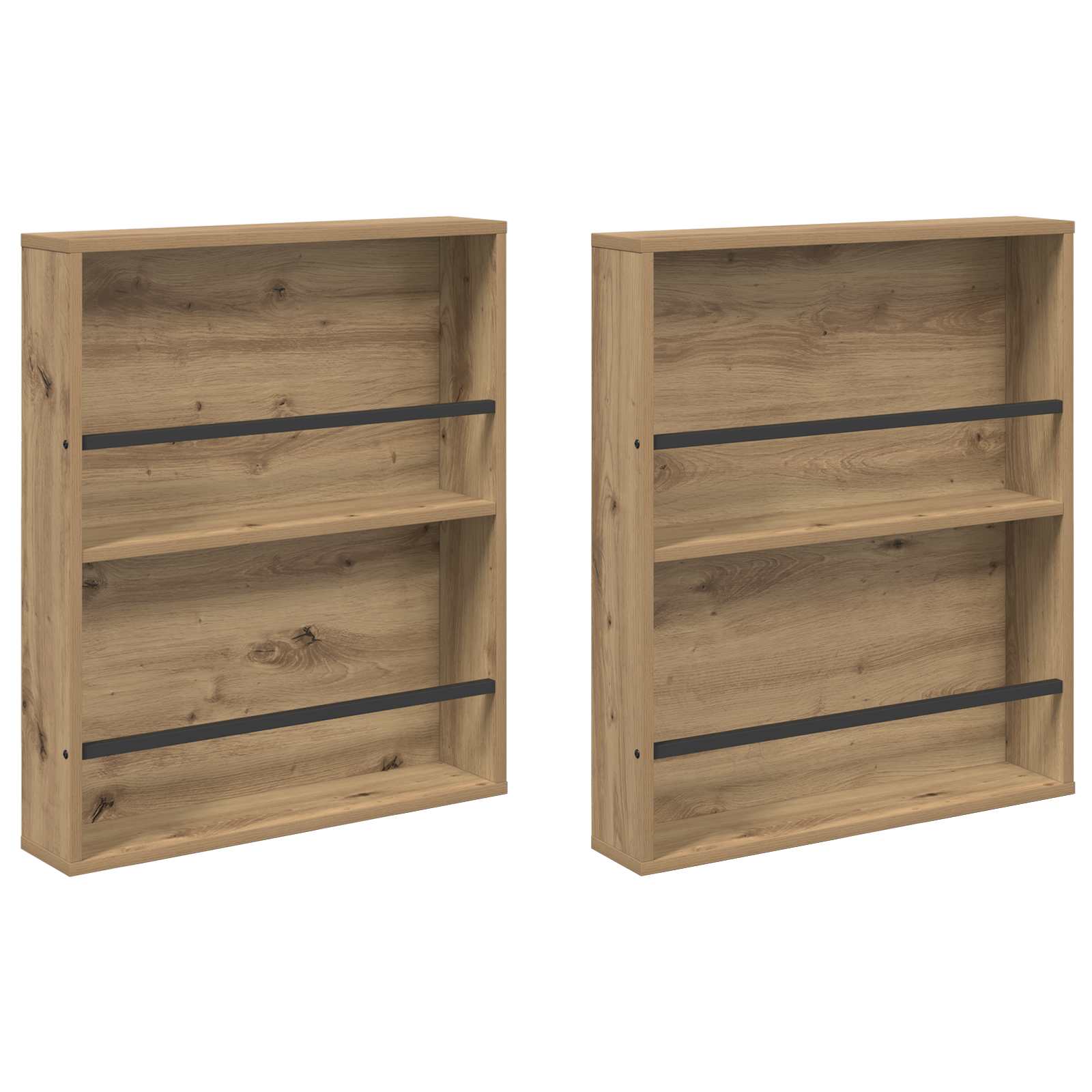vidaXL Regál na časopisy s policí 2 ks Artisanový dub 60 x 12 x 70 cm