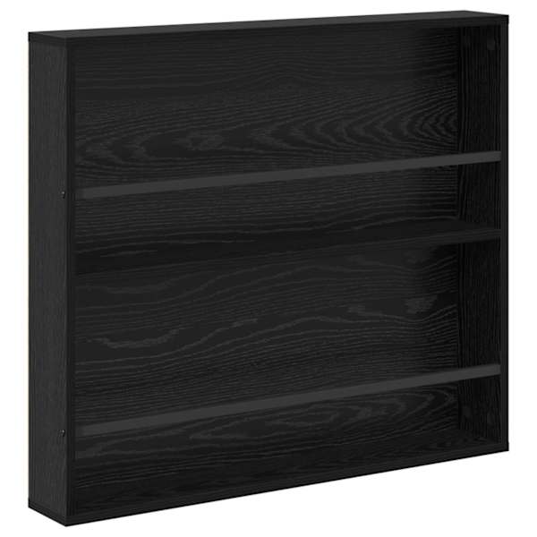 vidaXL Ajakirja riiul riiuliga Must tamm 80 x 12 x 70 cm Tehispuit