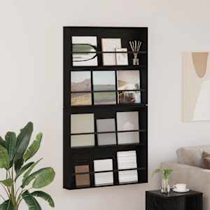Regál na časopisy s policí 2 pcs Černý dub 80 x 12 x 70 cm
