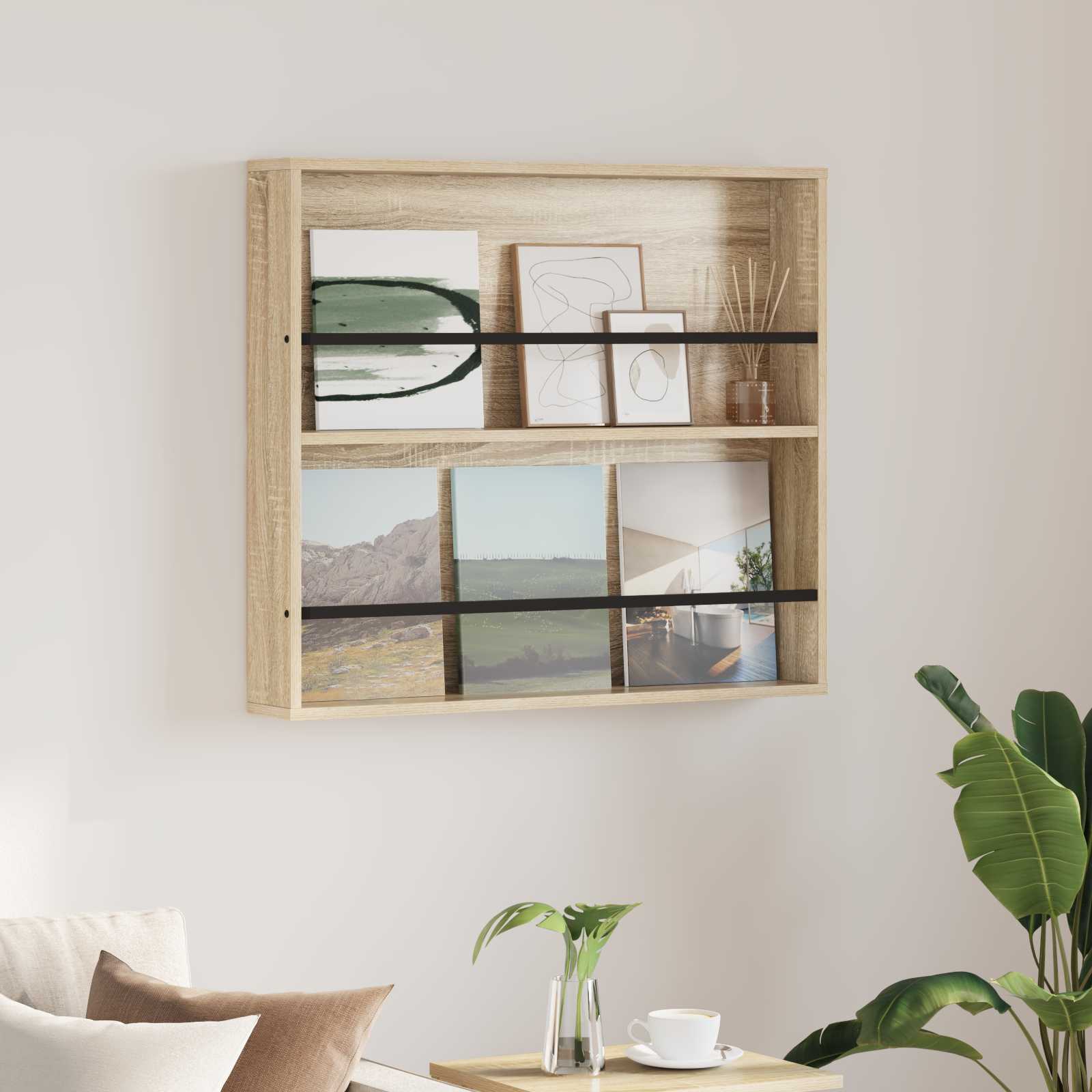 vidaXL Magazinregal Sonoma-Eiche 80 x 12 x 70 cm Holzwerkstoff