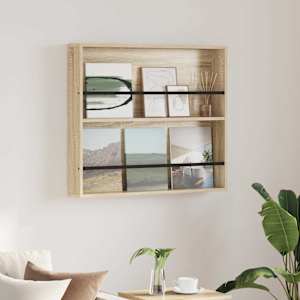 Regál na časopisy Sonoma dub 80 x 12 x 70 cm kompozitní dřevo - obrázek 1