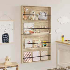 Regál na časopisy s policí 2 pcs Sonoma dub 80 x 12 x 70 cm - obrázek 4