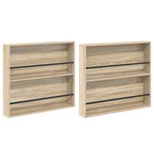 Regál na časopisy s policí 2 pcs Sonoma dub 80 x 12 x 70 cm - obrázek 2