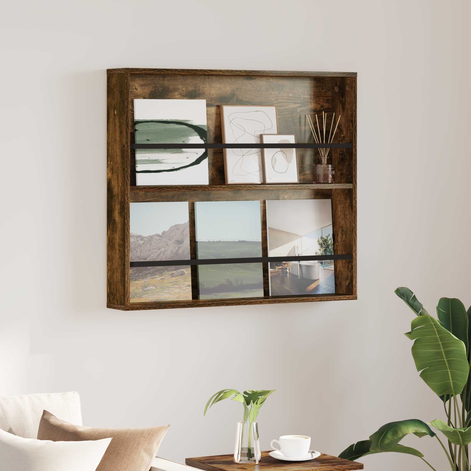 vidaXL Magazinregal Geräucherte Eiche 80 x 12 x 70 cm Holzwerkstoff