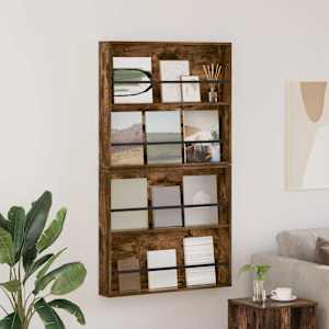 Regal za revije s polico 2 pcs Dimljeni oreh 80 x 12 x 70 cm