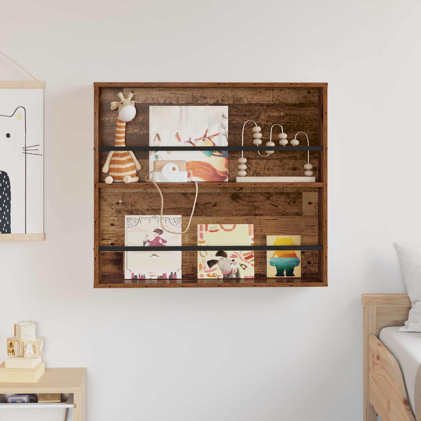 Raft pentru reviste Lemn vechi 80 x 12 x 70 cm Lemn compozit [3]