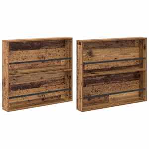Regál na časopisy s policí 2 pcs Staré dřevo 80 x 12 x 70 cm - obrázek 2