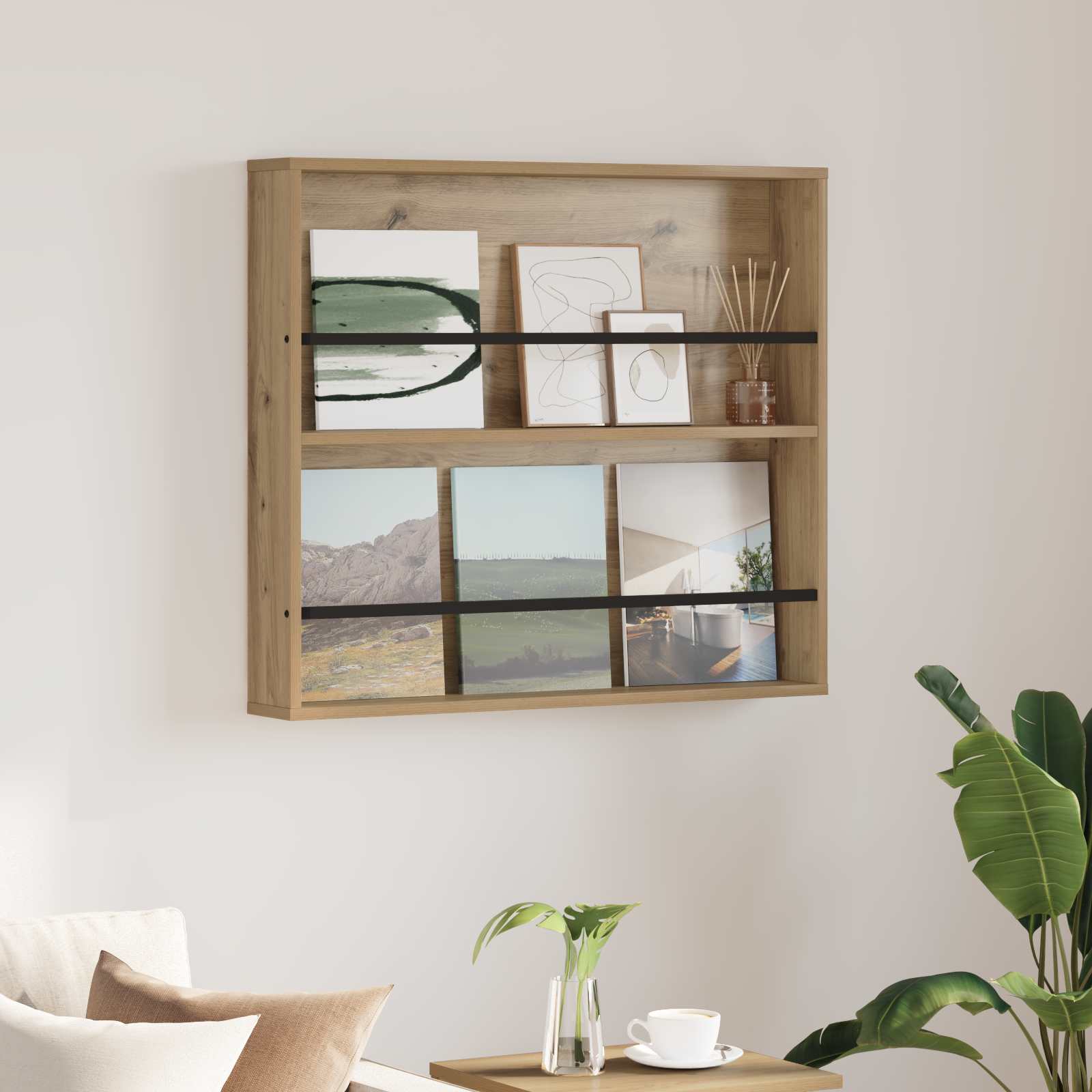 vidaXL Magazinregal Artisan-Eiche 80 x 12 x 70 cm Holzwerkstoff