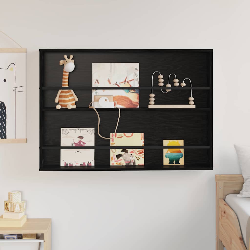 Raft pentru reviste Stejar Negru 100 x 12 x 70 cm Lemn compozit [3]