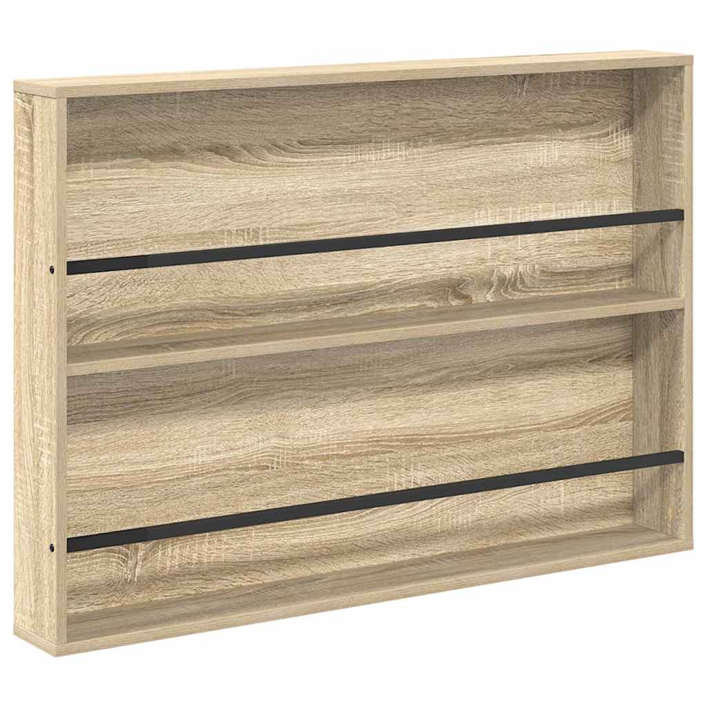 vidaXL Magazin állvány Sonoma tölgy 100 x 12 x 70 cm Szerelt Fa-image-890854