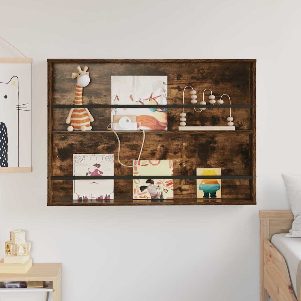 Raft pentru reviste cu raft Stejar fumuriu 100 x 12 x 70 cm [3]