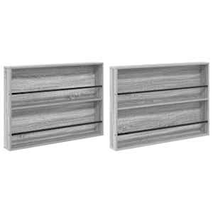 Regál na časopisy s policí 2 pcs Šedá Sonoma 100 x 12 x 70 cm - obrázek 2