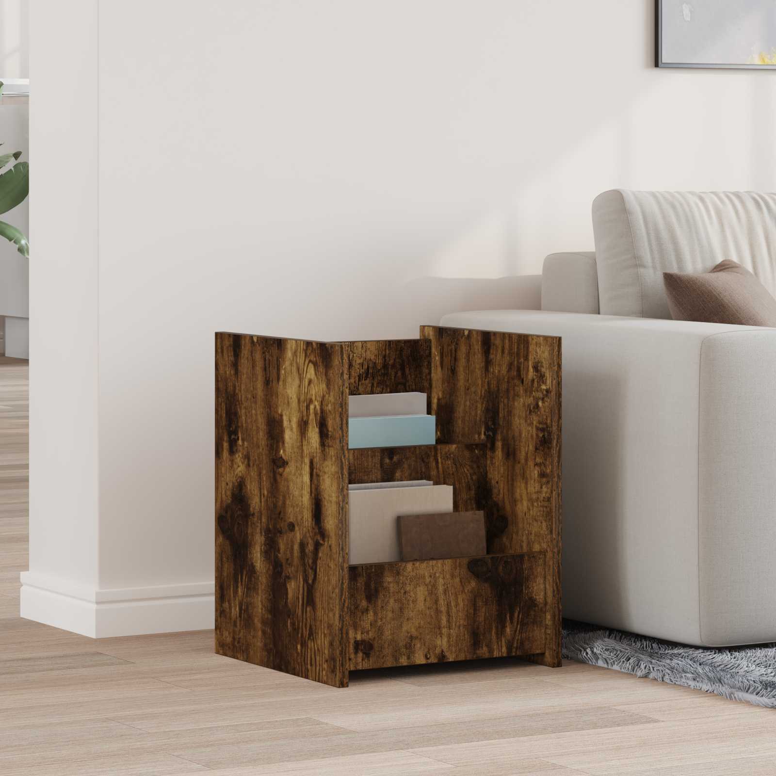 vidaXL Magazinregal Geräucherte Eiche 35 x 35 x 45 cm Holzwerkstoff