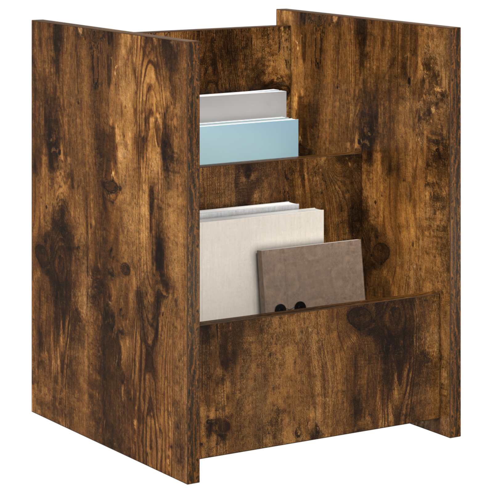 vidaXL Tijdschrift Rek Gerookt eiken 35 x 35 x 45 cm Bewerkt hout