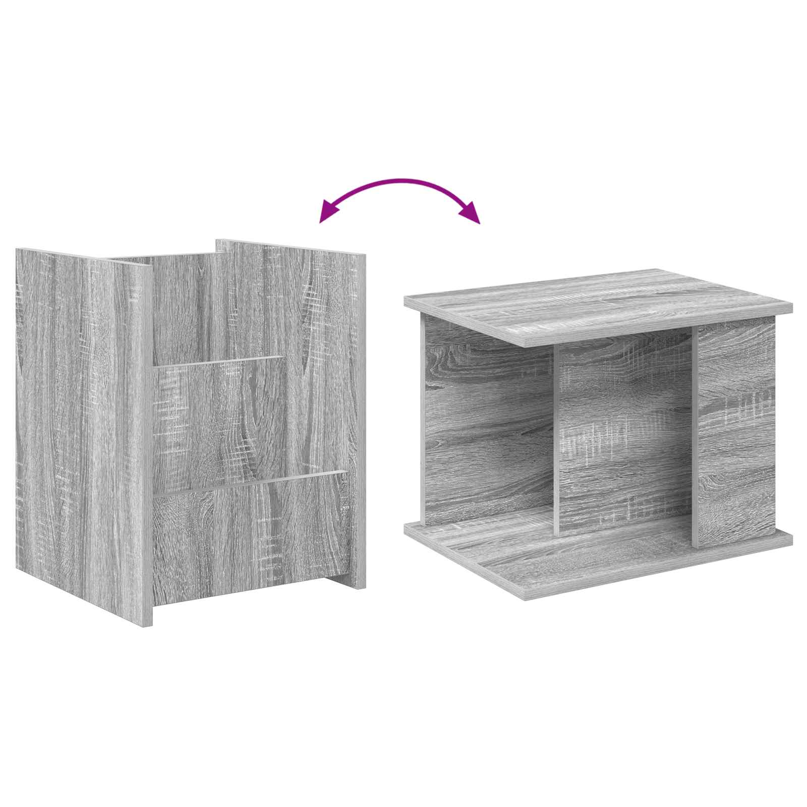 Raft pentru reviste Gri Sonoma 35 x 35 x 45 cm Lemn compozit [8]