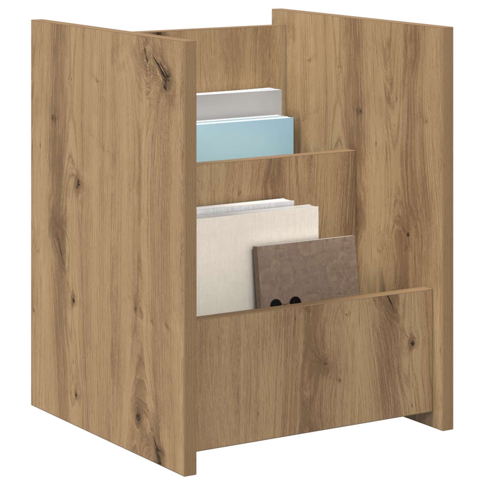 vidaXL Tijdschrift Rek Artisan Eiken 35 x 35 x 45 cm Bewerkt hout