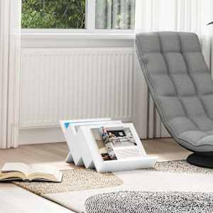 Regal za revije s polico Bela 53 x 40 x 28.5 cm Konstruiran les