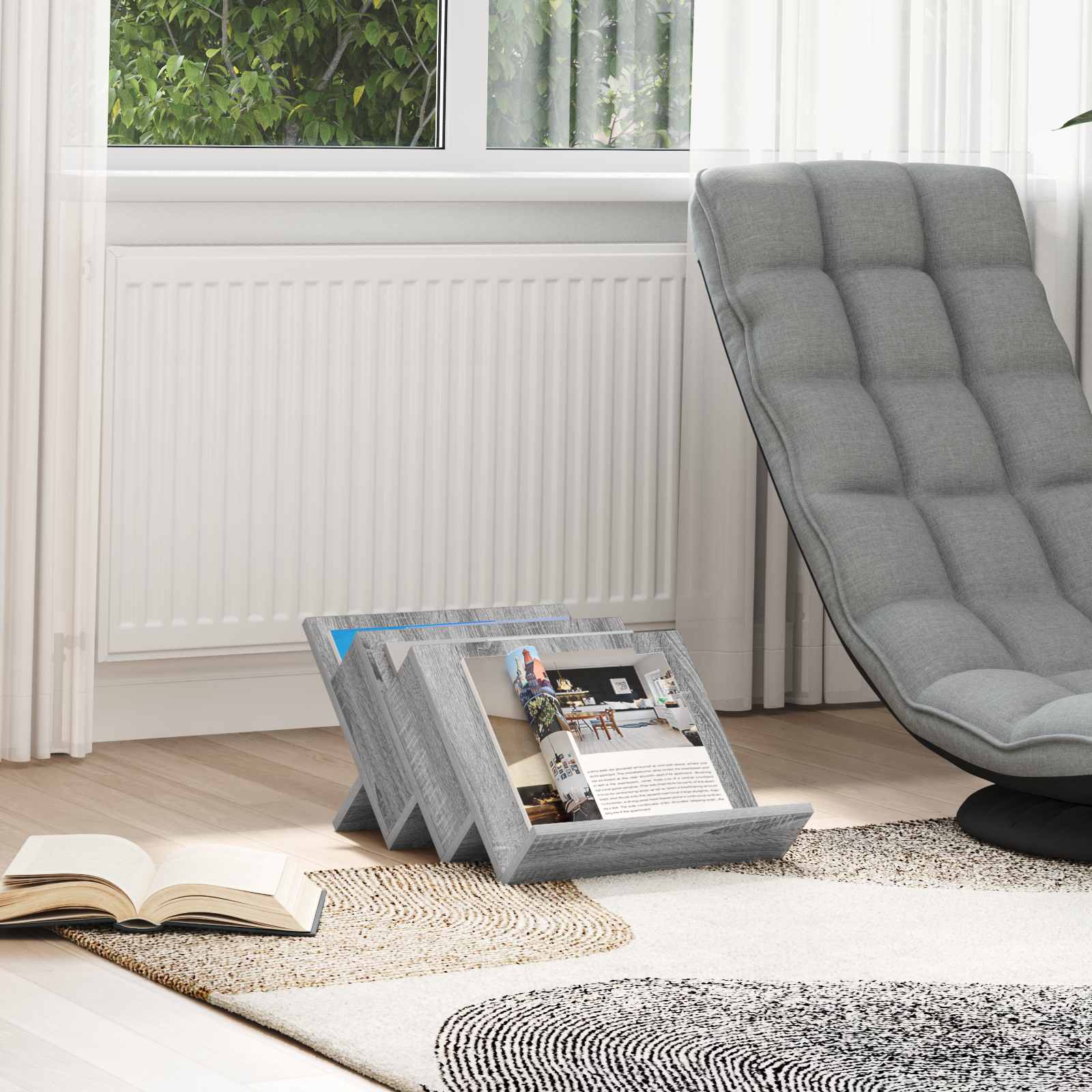 vidaXL Magazinregal Graues Sonoma 53 x 40 x 28.5 cm Holzwerkstoff